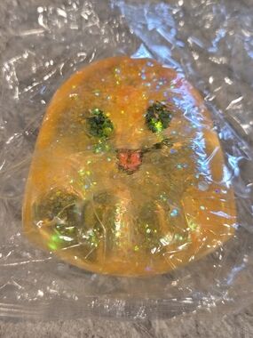 Squishy Halloween Toy Yellow Glitter Firm Ghost Stress Sensory Ball Toy
